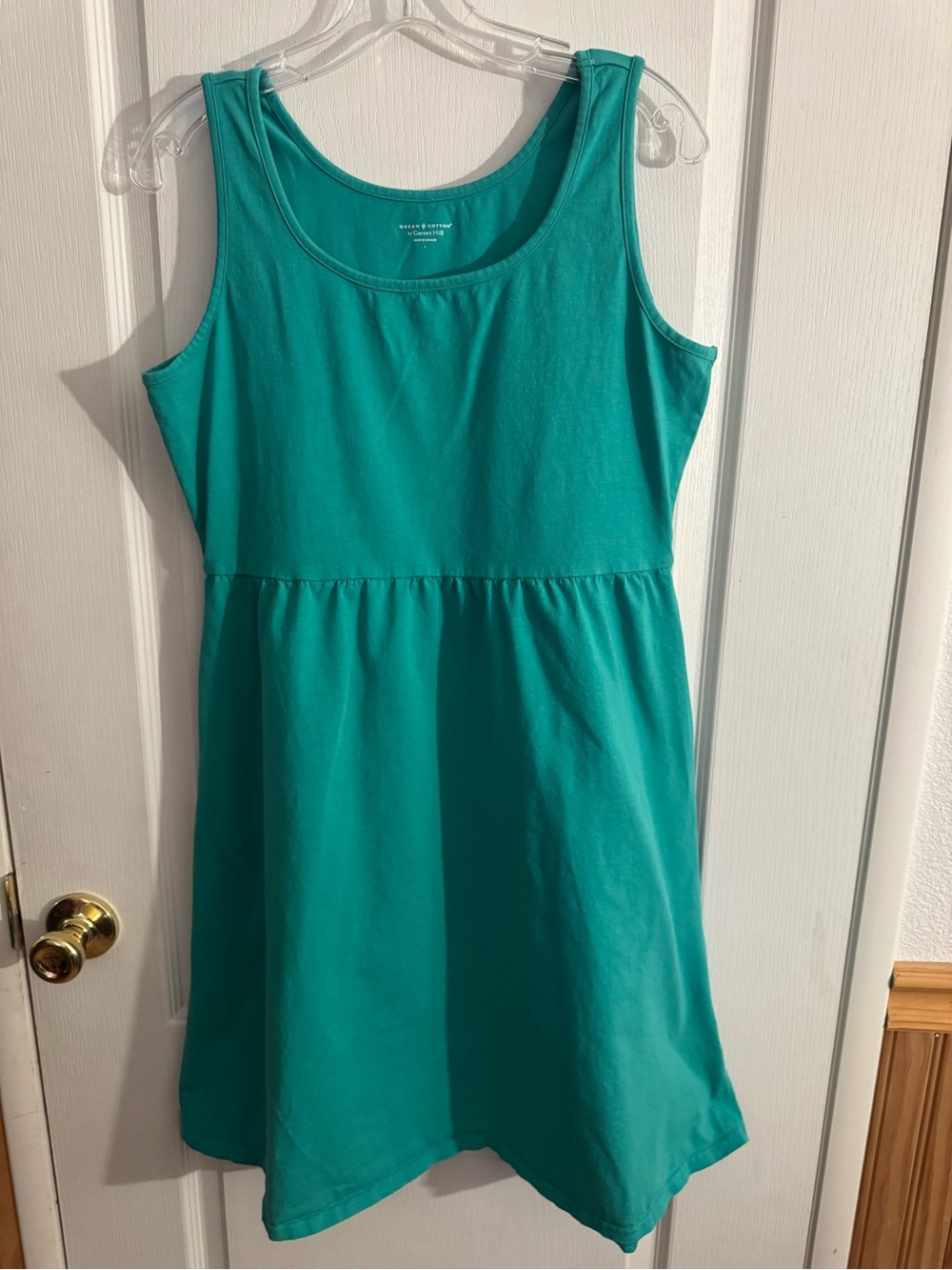 Garnet Hill Teal Scoop Neck Tank Dress